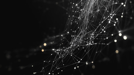 Obraz premium Abstract business connection of lines from nodes It is connected to endless nodes and represents the innovation of communication in the network.