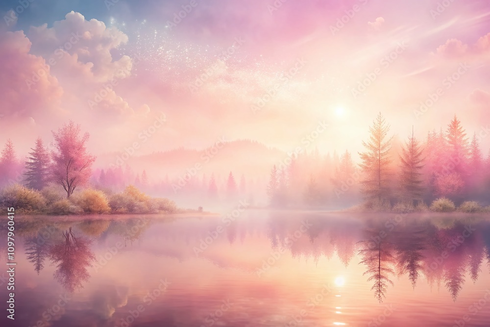 Aufkleber serene pink gradient abstract landscape background with soft textures for modern design projects and