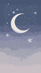 Fototapeta premium moon and stars night sky 