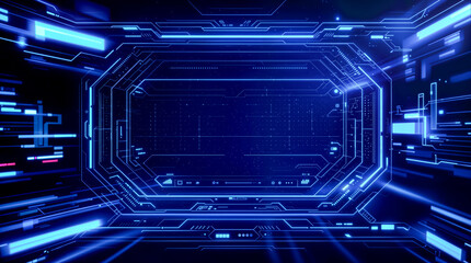 Fototapeta premium Futuristic UHD Interface in Blue