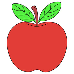 Cute Coloring Outline of Apple