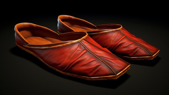 Traditional khussa shoes presented on a seamless and minimalist background.
