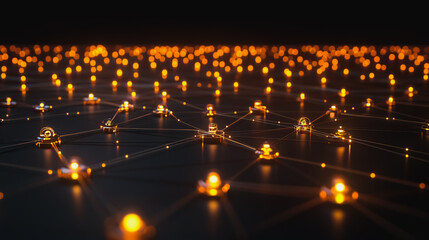 Fototapeta premium Abstract business connection of lines from nodes It is connected to endless nodes and represents the innovation of communication in the network.