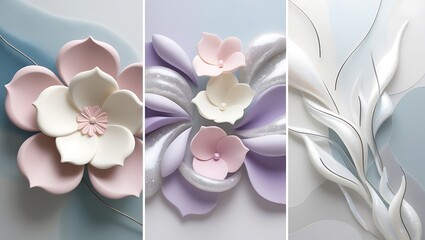 art for home decor, three panel vertical painting set. e creating a striking visual statement for modern decor