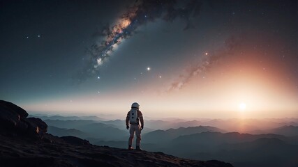 Obraz premium 4K Minimalist Space Wallpaper, Space Background, Desktop Wallpaper