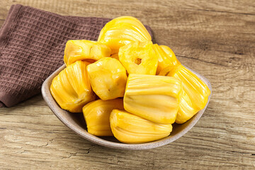 Raw ripe yellow jackfruit segment