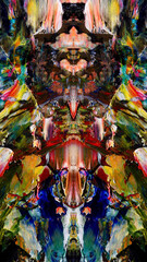 Fototapeta premium Abstract art background . Hand painting artwork on canvas . Color idea for fabric , wall decor