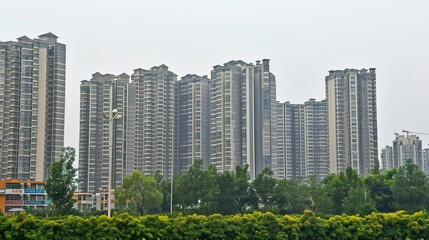 Fototapeta premium High_rise_buildings_and_towering_skyscrape