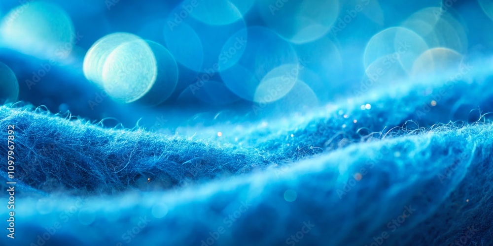 Poster soft blue felt texture background with beautiful bokeh effect ideal for creative projects and design