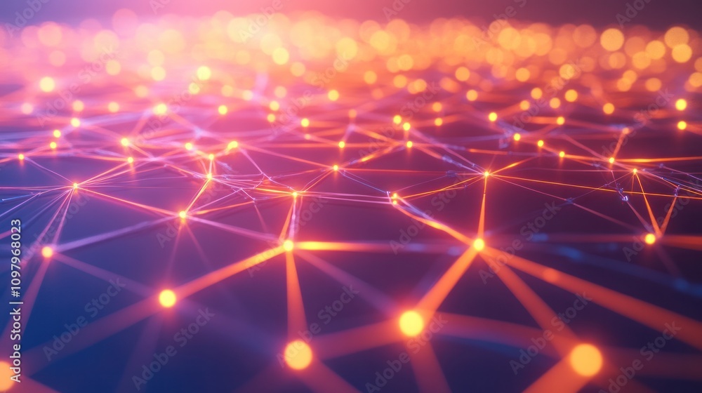 Poster a sophisticated 3d illustration illustrating an abstract data visualization concept, with interconne