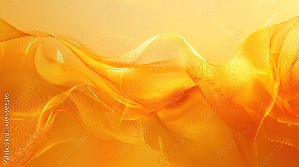 Poster with a warm yellow-gold gradient as the base, layered with irregular transparent shapes that create 
