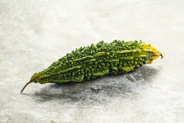 Raw green exotic tropical bitter melon