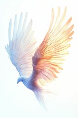 Obraz premium Pastel bird wings, ethereal flight, graceful.