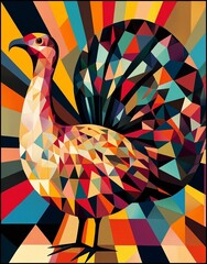 Vibrant Geometric Turkey