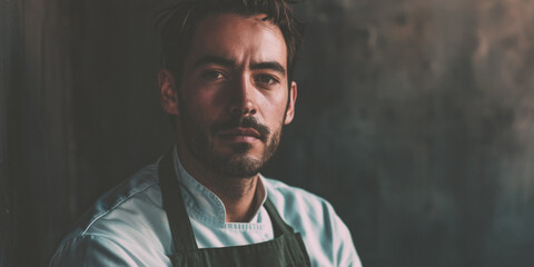 Fototapeta premium male chef in the kitchen Generative AI