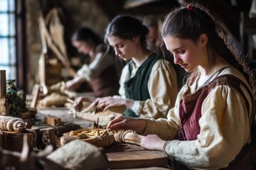 Authentic medieval crafts workshops offering hands-on experiences in traditional crafting techniques
