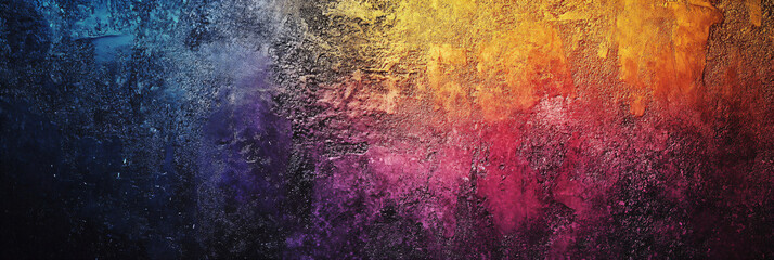 Obraz premium Multicolored paint on the wall, old effect Design banner template colors for backgrounds, backdrops and wallpapers with space for text