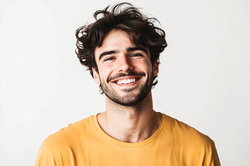 Fototapeta premium Young handsome man over isolated white background