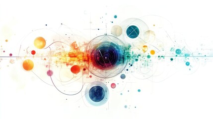 illustrating the concept of quantum geometry, showcasing a series of complex