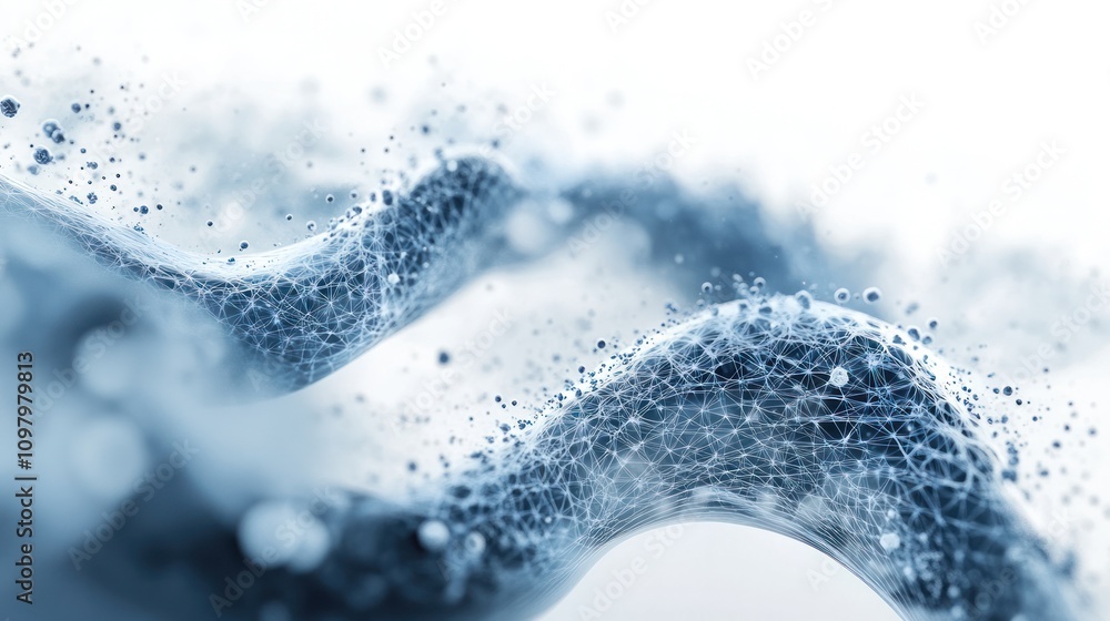 Aufkleber incorporating fractal patterns and shimmering particles that suggest intelligence and complexity