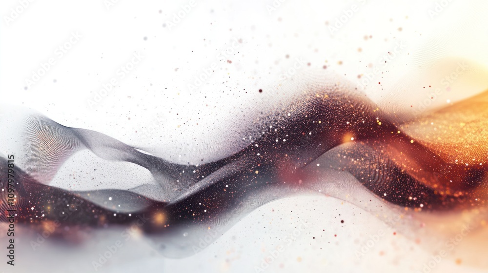 Poster incorporating fractal patterns and shimmering particles that suggest intelligence and complexity