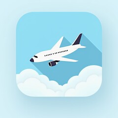 Airplane Flying Through Clouds Icon