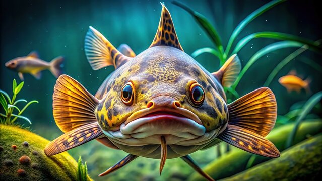 AI-generated chaca chaca squarehead catfish, rule-of-thirds composition.