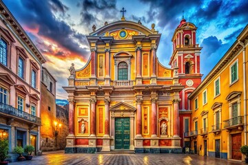 Fototapeta premium AI Photo: Church of the Girolamini, Naples, Rule of Thirds Composition