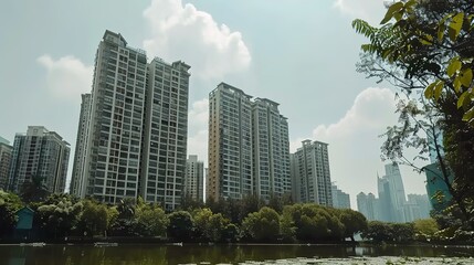 Fototapeta premium Beautiful_skyscrapers_and_other_modern_buildings