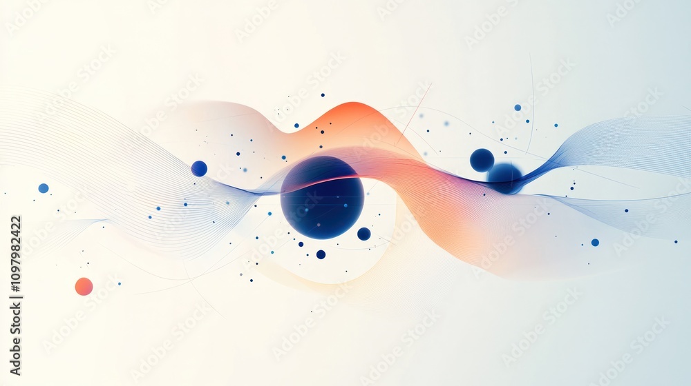 Poster featuring geometric shapes and subtle gradients to represent wave-particle duality.