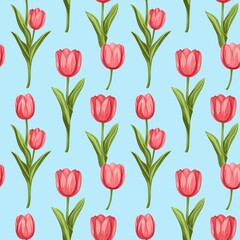 Obraz premium Tulip flower pattern