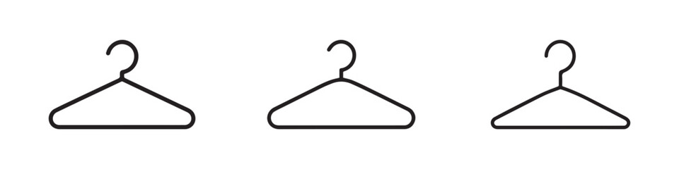 Minimalist Clothing Hanger Icon Set Vector Illustration
