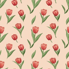 Obraz premium Tulip flower pattern