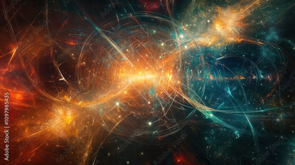 Aufkleber geometry, featuring a network of interconnected points and lines that create a sense of infinite com