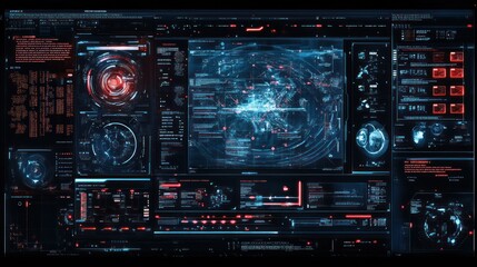 Obraz premium Global network security interface.