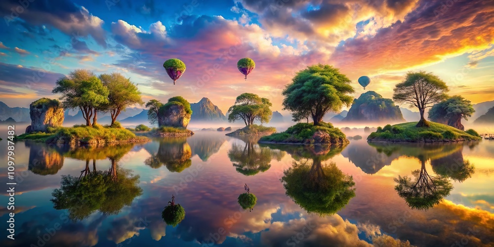 Poster surreal dreamscape of ncept: a mind-bending journey through ethereal landscapes and metaphysical ele