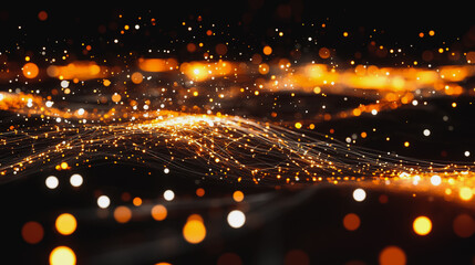 Obraz premium Abstract digital background electromagnetic wave background Innovation digital wave background information technology background The background is the background. gradient wave digital wave banner