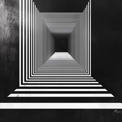 Obraz premium Abstract Black and White Design With Slight Imbalance