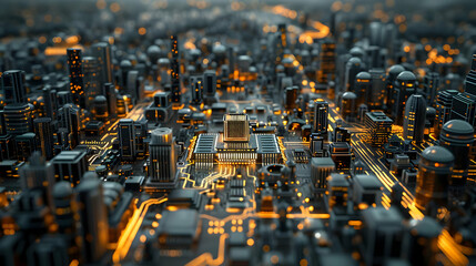 Futuristic Cityscape 3D Illustration
