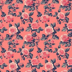 Naklejka premium rose flower pattern