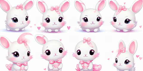 Cute Kawaii Bunny Pattern.