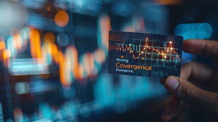 A hand holding a card that says "Moving Convergence" in bold letters