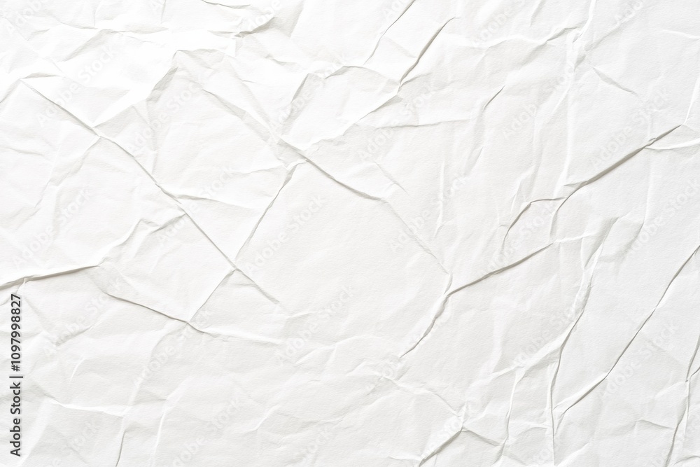 Poster crumpled white paper background texture creative design, art projects, presentations, adding depth d