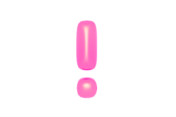 Alphabet letters textured in pink color. Made of inflatable balloons on a white background. Isolated, rendered 3d photo