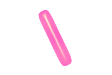 Alphabet letters textured in pink color. Made of inflatable balloons on a white background. Isolated, rendered 3d photo