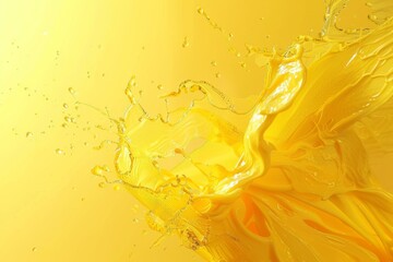 A splash of yellow paint on a yellow background