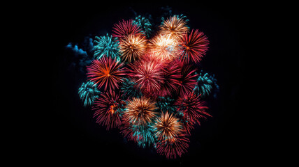 Colorful fireworks lighting up the night sky