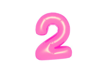 Alphabet letters textured in pink color. Made of inflatable balloons on a white background. Isolated, rendered 3d photo