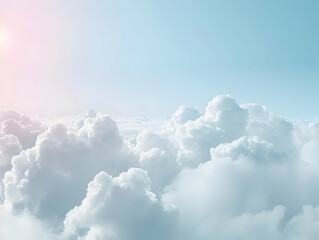 Clear sky background, cloudy light blue sky texture. Background for banner, backdrop or texture for 3D mapping, Sky blue background