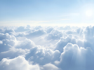 Fototapeta premium Clear sky background, cloudy light blue sky texture. Background for banner, backdrop or texture for 3D mapping, Sky blue background